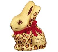 Gold Bunny - Chocolate con leche con estampado animal de 200 g (paquete de 1) "Serving up some sweet happiness" especial para Pascua, Navidad, cumpleaños