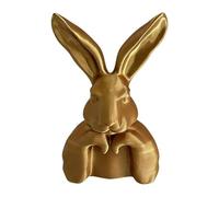 Gold Bunny Figurines - Decorative Rabbit Sculpture Ornament, Elegant Table Centerpiece Accent, Charming Spring Holiday Display Decor | Stylish Animal Statue Interior Piece, Modern Home Decoration