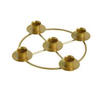 Gold Candle Holders - Metal Round Display Stand | Advent Wreath And Candle Stick Holders; Elegant Gold Metal Display For Home, Kitchen, Living Room, Bedroom, Farmhouse, Mantel, Restaurant, Bar, Christ