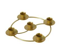 Gold Candle Holders - Metal Round Display Stand, Round Metal Gold | Advent Wreath Candle Stick Holders For Home Kitchen Living Room Bedroom Farmhouse Mantel Restaurant Bar Christmas Party Dining