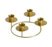 Gold Candle Holders - Metal Round Display Stand, Round Metal Gold | Advent Wreath Candle Stick Holders For Home Kitchen Living Room Bedroom Farmhouse Mantel Restaurant Bar Christmas Party Dining