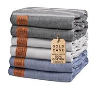 Gold Case Home Collection Lycia - Juego de 6 Toallas de Playa turcas, 100% algodón ni Arena, Esenciales para Vacaciones, Toalla de baño para Viajes, prelavada y de Secado rápido, XXL, 70 x 38