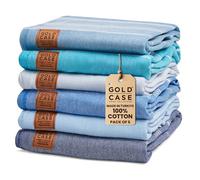 Gold Case - Juego de 6 Toallas pestemal turcas XXL de 70 x 39 Pulgadas, 100% algodón Natural, Secado rápido, Ahorro de Espacio, para Playa, baño, SPA, Piscina, Gimnasio, yate, Picnic, Manta (Tonos