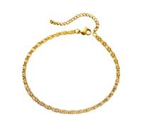 Gold Chain Bracelet - Stainless Steel | Non Tarnish Fashion Jewelry | Lightweight Dainty Design, Wear Resistant Finish, Adjustable Fit, for Beach Outings & Daily Wear