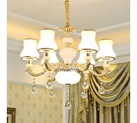 Gold Chandelier - Crystal Lamps with Glass Shades, Large Chandelier Compatible with The Bedroom,Pendant Ceiling Light