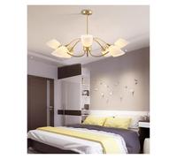 Gold Chandelier Lighting French White Frosted Glass Cup Shades 10-Light Fixture for Dining Room House Home Foyer Kitchen Entryway Bedroom Living,Pendant Ceiling Light