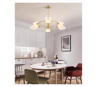Gold Chandelier Lighting French White Frosted Glass Cup Shades 10-Light Fixture for Dining Room House Home Foyer Kitchen Entryway Bedroom Living,Pendant Ceiling Light