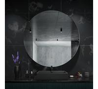 GOLD&CHROME UNIQUE DESIGN Espejo de Pared, Redondo, sin Marco, 90 cm x 90 cm x 1 cm, 8,5 kg, Borde en C, Moderno, Minimalista