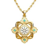 Gold Clover Pendant Necklace - Zinc Alloy Rhinestone Good Luck Chain, Sparkling Crystal Dainty Elegant Tarnish Resistant, Adjustable Gold Plated Design | Mom Teen Wife Party Mothers Day Valentine