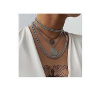 Gold Coin Necklace Holy Layered Snake Bone Coin Choker Necklaces Layering Pendant Necklace Chain Jewelry