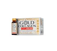 GOLD COLLAGEN Forte Ageless - Complemento Colágeno Marino Hidrolizado (12gr) con Ácido Hialurónico Antiarrugas, Pro Retinol, Vitamina C, D, Biotina, Coenzima Q10, Elastina Reduce Líneas Finas, 10x50ml