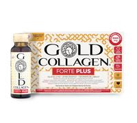 GOLD COLLAGEN Forte Plus - 8.000mg Colágeno Marino Líquido, 10 Botellas | 23 Ingredientes con Ácido Hialurónico, Vitamina C, Biotina y Zinc, Hidratación y Elasticidad de la Piel, Melocotón y Lichi