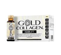 GOLD COLLAGEN Hairlift - Complemento Líquido Colágeno Marino Hidrolizado con Ácido Hialurónico, Biotina para el Cabello, Vitamina C B6, Zinc, Keratina, Fortalece Cabello Piel y Uñas 10 Botellitas 50ml
