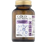 GOLD COLLAGEN Hyaluronic Formula - Colágeno Marino Hidrolizado con Ácido Hialurónico con Vitamina C, D y Zinc, Suplemento para Piel, Uñas y Articulaciones - 90 Comprimidos