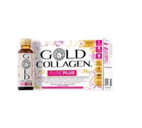GOLD COLLAGEN Pure Plus - Complemento de Colágeno Marino Hidrolizado, Biotina para el Cabello Piel y Uñas Equilibrio Hormonal e Inmunitario con Vitamina C y Ácido Hialurónico 1 Caja 10 Botellitas 50ml