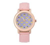 Gold Crown Princess Or Queen - Reloj de pulsera analógico de cuarzo para mujer, correa de piel