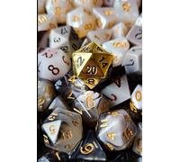 Gold D20 Polyhedral Dice A5 Lined Glossy Hardback Notebook: dnd Notebook A5, dnd Notebook for dm, dnd Gifts