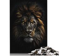 Gold Dark Lion King Puzzles Imposible,desafío para Adultos Entretenimiento Creativo 1000 Piezas Obra De Arte De Juego De para Adultos, Regalos A Partir De 14 Años 500pcs (52x38cm)