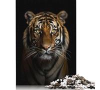 Gold Dark Tiger Puzzles Imposible,desafío for Adults Entretenimiento Creativo 1000 Piezas Obra De Arte De Juego De para Adultos Y Niños 1000pcs (75x50cm)