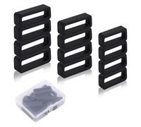 GOLD DEER 12 unidades de 18/20/22 mm, soporte de silicona para correa de reloj, anillos de retención para correa de reloj, 4 piezas de cada tamaño, color negro