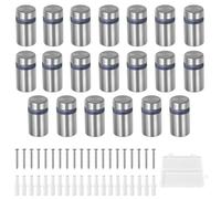 GOLD DEER 20 tornillos de separación de acero inoxidable de 1/2 x 0.8 pulgadas, accesorios de montaje para letreros de pared, clavos de soporte de vidrio publicitario, soporte de publicidad para