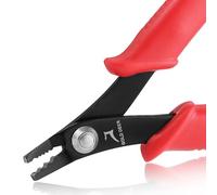 GOLD DEER Alicates de crimpado de cuentas de 5 pulgadas, mini herramienta de crimpado de cuentas con mandíbula doblada, 2 muescas, alicates de crimpadora de joyas, microtubo, crimpadora de cuentas