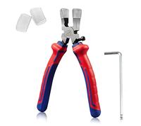 GOLD DEER Alicates de rotura de vidrio de 8", mandíbulas planas con puntas de goma,alicates de llavero herramientas de corte de vidrio para instalación de hardware de llavero y trabajo de vidrieras