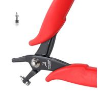 GOLD DEER Alicates perforadores de metal de mandíbula corta de 1,5 mm con pasador de repuesto, herramienta fina de precisión para metales blandos, fabricación de chapas de joyería