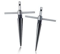 GOLD DEER Juego de escariadores cónicos con mango en T, juego de escariadores cónicos de mano, tamaños de 1/8"-1/2" (3-13 mm) y 5"-5/8" (5-16 mm) Herramientas de perforación de mango Herramientas de