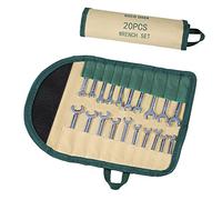 GOLD DEER - Juego de llaves combinadas de 20 piezas estándar métricas y SAE llaves de ignición de 5/32"-7/16" 4-11mm llave enana extrafina extremo abierto y extremo de caja con bolsa de almacenamiento