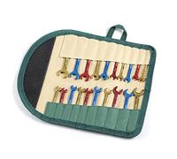 GOLD DEER Juego de llaves combinadas de color mini, juego de llaves enana, 20 piezas, estándar métrico y SAE, 5/32 "-7/16" y 4-11mm, extremo abierto y extremo de caja, con bolsa de rollo y anillo grande