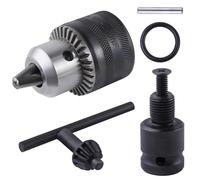 GOLD DEER Kit adaptador de portabrocas con llave de 1,5 a 13 mm, adaptador de portabrocas de cambio rápido con adaptador hembra cuadrado de 1,27 cm para herramienta de conversión de llave de impacto