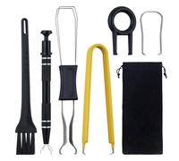 GOLD DEER Kit de extractores de interruptor de teclado 2 en 1, extractor de teclas, herramienta de extracción de llaves, kit de extractor de llaves con cepillos, pinza de 4 mandíbulas para teclado