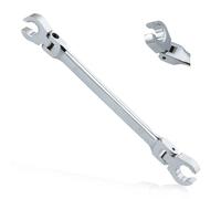 GOLD DEER Llave de tuerca de cabeza flexible de 9 x 11 mm, juego de llaves métricas de abocardado, herramienta de doble línea de tuerca flexible, herramientas flexibles de 40 Cr para reparaciones