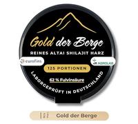 Gold der Berge Resina Shilajit de Siberia (25 g) - Probado en laboratorio en DE en Eurofins - 62% de ácido fúlvico y 9% de ácido húmico - Original auténtico Mumijo Shilaji