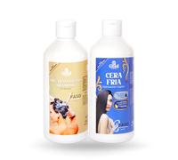 Gold DIAMOND - Kit Alisado Brasileño Cera Fría Sin Formol - Tratamiento de Keratina Profesional para Cabello Teñido, Poroso y Dañado - Hasta 6 Meses Sin Frizz (Kit Mediano, 500mL)