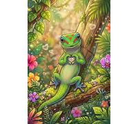 Gold Dust Day Gecko Journal - Cute Heart Hands Cover: Part of the Reptile & Amphibian Collection • Lined Notebook for Kids, Teens & Adults