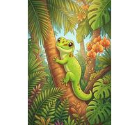 Gold Dust Day Gecko Journal - Kawaii Natural Habitat Cover: Part of the Lizard Collection - Themed for Kids, Teens & Adults - with Lined Pages