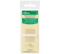 Clover Gold Eye Applique Needles-Size 10 15/Pkg Agujas de Aplique de Ojo Dorado Unidades, Oro, No.10