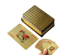 Gold Foil Poker Playing Cards - WaterproofPvc Plåstic Deck | Luxury Anti-Folding Poker Set For Game Night, Wedding Gift, Party Entertainment