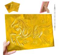 Gold Foil Sheets, Embossing Craft Foil Sheets, Double-Sided Silver Gold Aluminum Foils for Crafting, Painting, Engraving, DIY Handmade, Art Projects, Handicrafts & Holiday Ornament Making (A3)