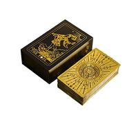 Gold Foil Tarot New Sunback Style Gold - 78 Cartas para la baraja de Juego de predicción del Destino con guía Adecuada para Principiantes o Expertos-Party Game