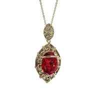 Gold for Women, Women's Necklace Vintage Winding Red Pendant Necklaces, Cubic Zirconia