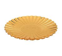 Gold Fruit Tray with Chrysanthemum Lace Design | Elegant Rustproof Snack Plate for Kitchen Tables/Desks/Lounges | Stainless Steel Treat Dish for Buffets and Bars