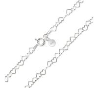 Gold Gala Cadena Corazón en Plata De Ley 925, Collar Made in Italy (40)