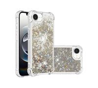 (Gold/Hearts, Multicolor) 16e Compatible Sparkling Quicksand Coating Durable Back Cover for Phone