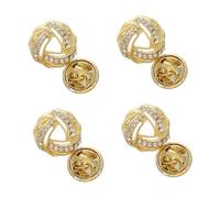 Gold Hoop Lapel Ring Tie Clutch Costume French Silky Bow Ornaments Pin Backs Pearl Brooch Snap l Pins Scarf Buckle Brooches Metal Gold