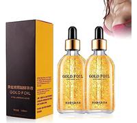 Gold Hyaluronic Acid Breast Essence, Korean Breast Massage Essential Oil, Gold Foil Hyaluronic Acid Serum, 24k Gold Foil Serum, Promote Breasts Full & Round (2pcs)