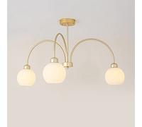 Gold Iron Art Sputnik Chandeliers,3-Light Ceiling Light, Mid-Century Glass Pendant Lighting, Industrial Vintage Ceiling Lamp Fixture For Kitchen Dining Living Room Bedroom