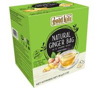 Gold Kili Té de Jengibre Natural - Infusión sin Cafeína, sin Azúcar Añadida, 100% Jengibre Puro, Digestiva e Inmunitaria - 20 Sachets de 3 g